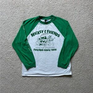 Mickey & Friends Green and White Shirt